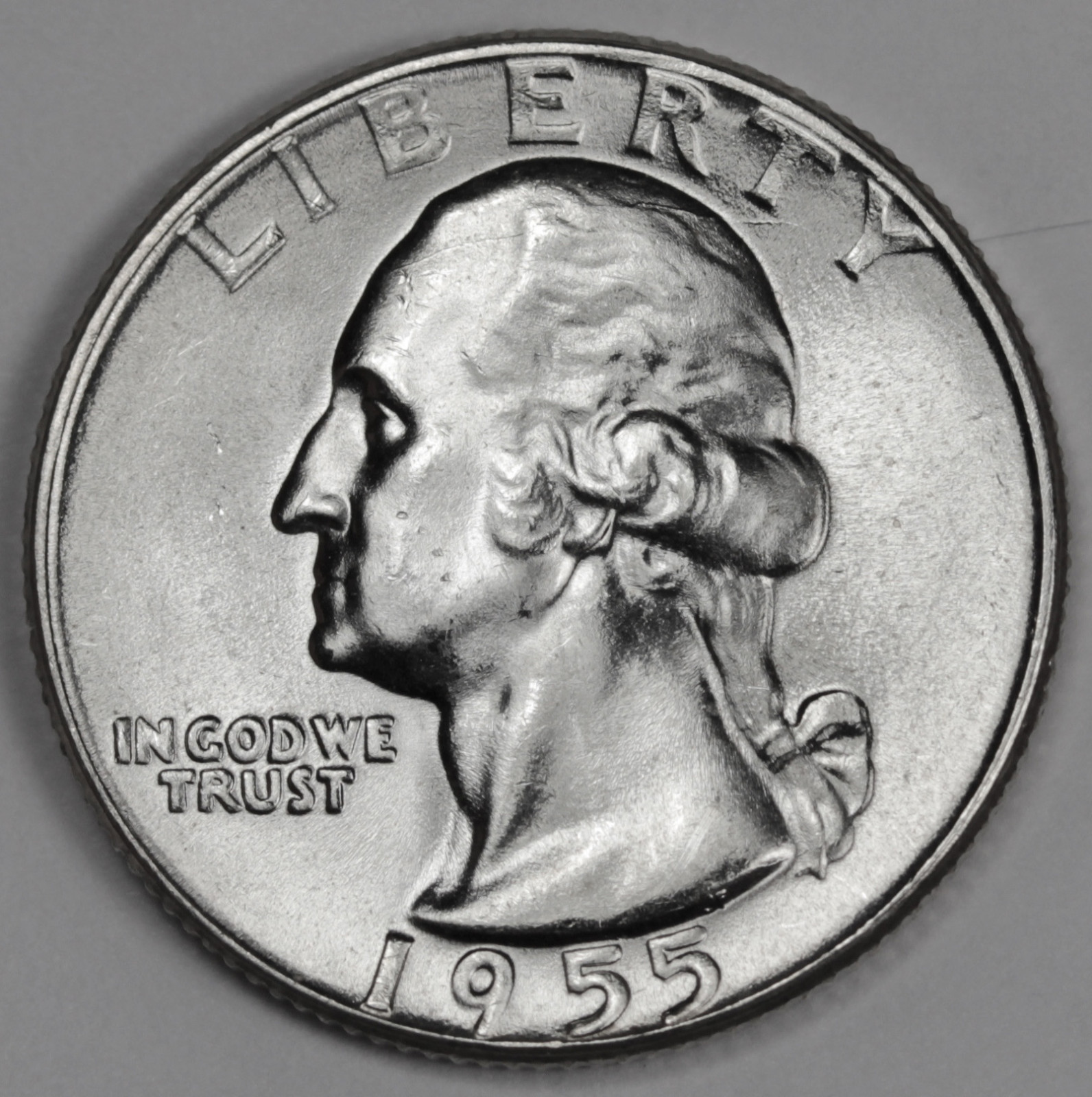 1955-p Washington Quarter.  B.U.  (Inventory A)