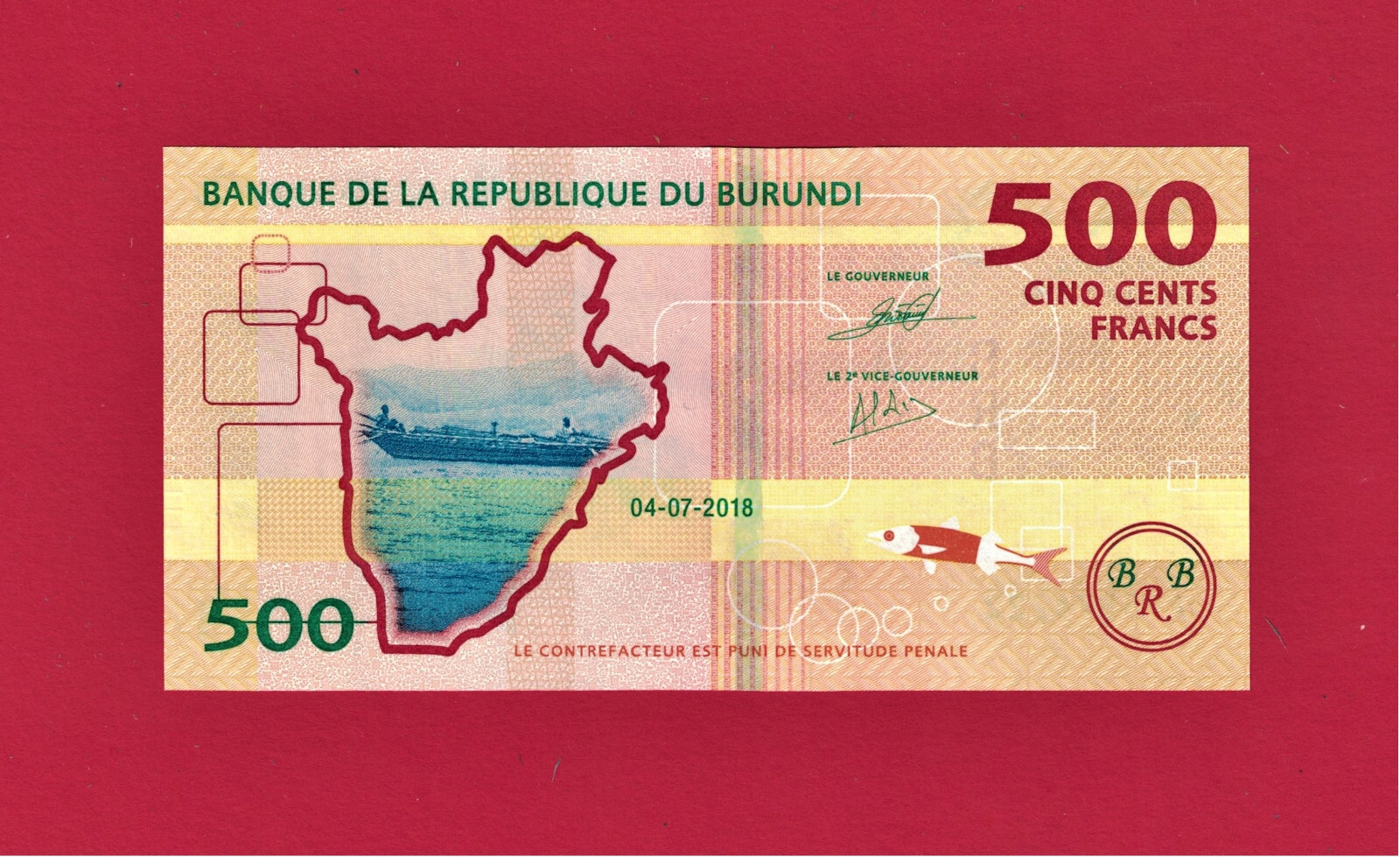 50 CINQ CENTS FRANCS 2018 (2019) BURUNDI UNC NOTE (P-50b) Sign Ciza & Annonciate