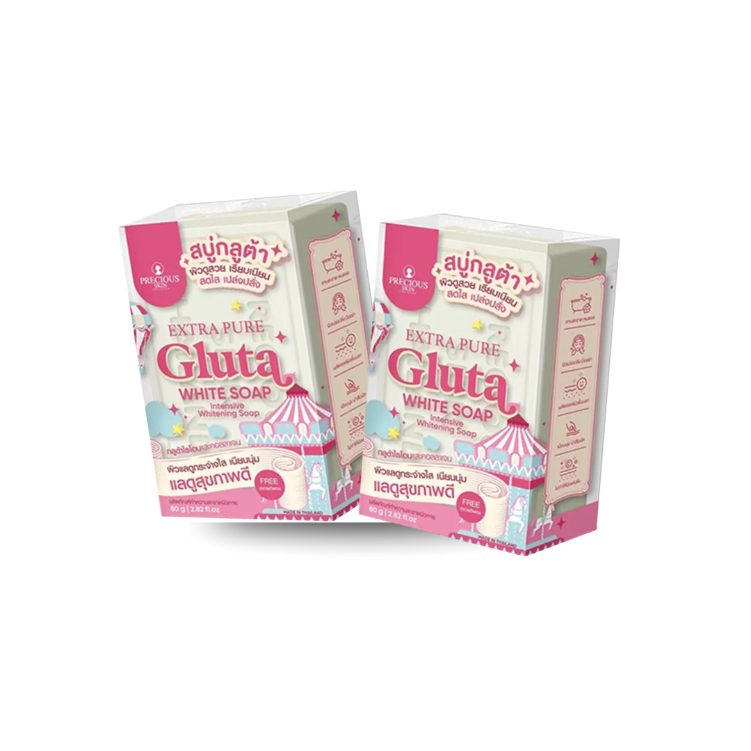 Precious Skin Extra Pure Gluta White Soap 80g – Glutathione + Collagen  2-pack