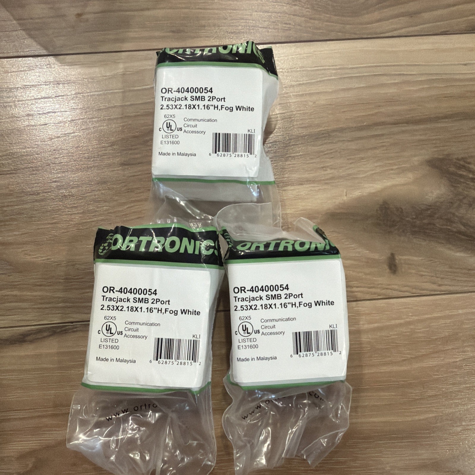Ortronics OR-40400054 SMB 2-Port TracJack  Fog White Lot Of 3- 1 Sealed 2 Opened