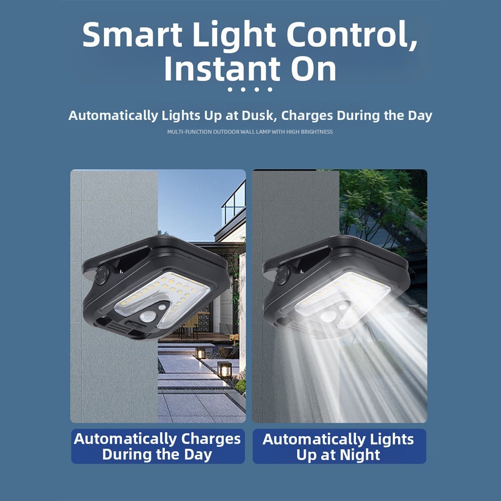 Solar Powered Clip On Wall Light with Motion Sensor for Courtyard Lighting