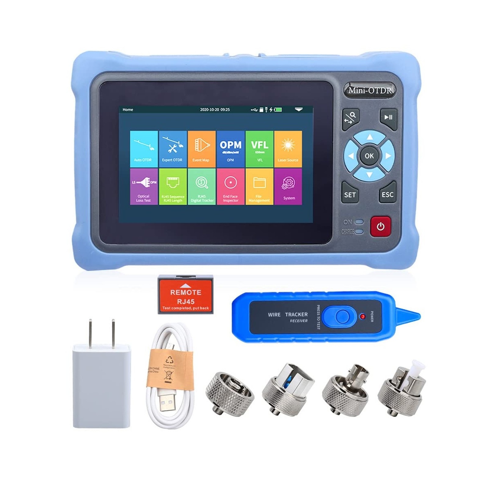OTDR Optical Fiber Tester 1310/1550nm with 4.3 inch Touch Screen OPM/OLS/RJ45...