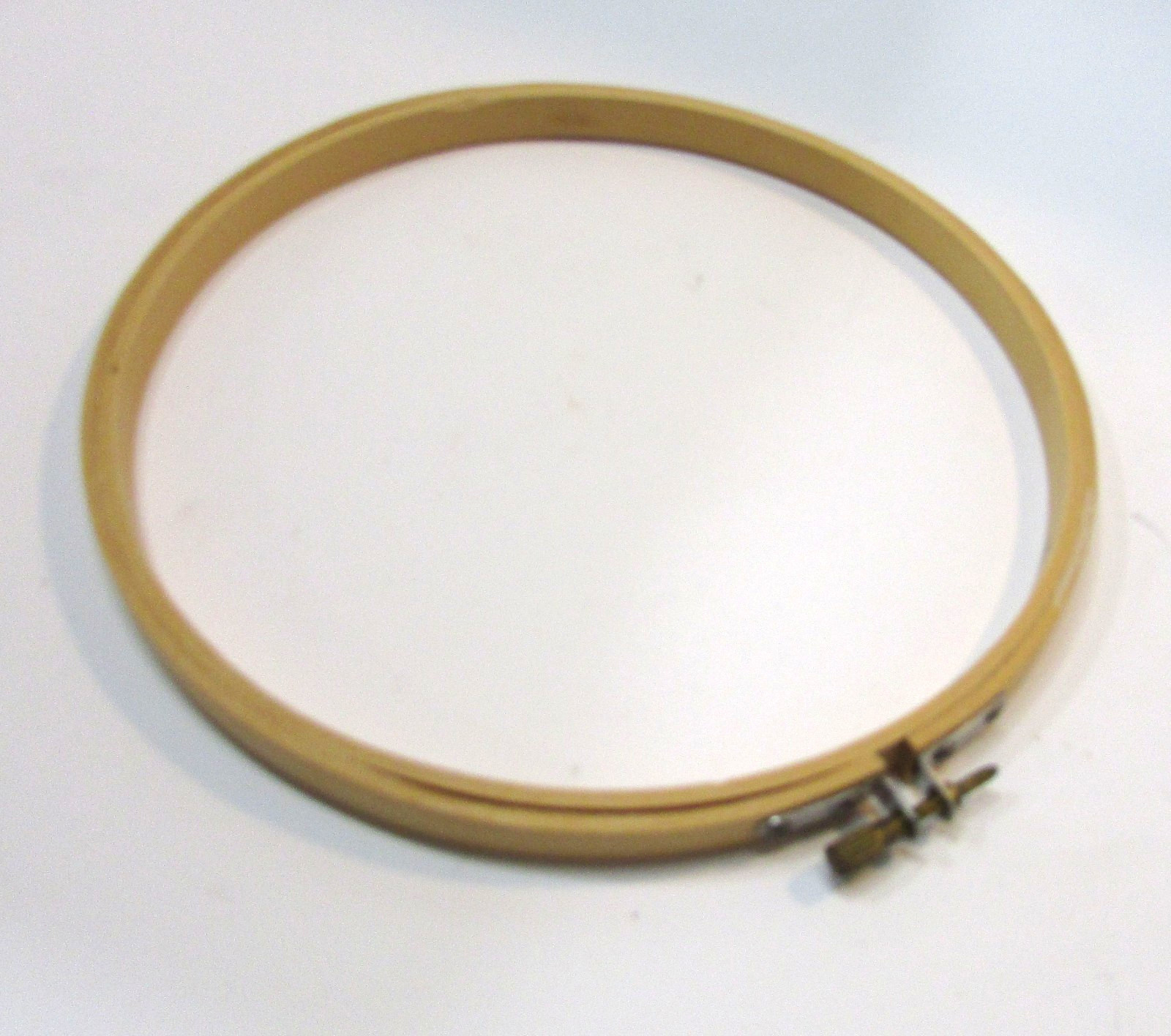 Vintage 1980's Round Large 8" dia Wood Embroidery Hoop Sewing Stitch Ring