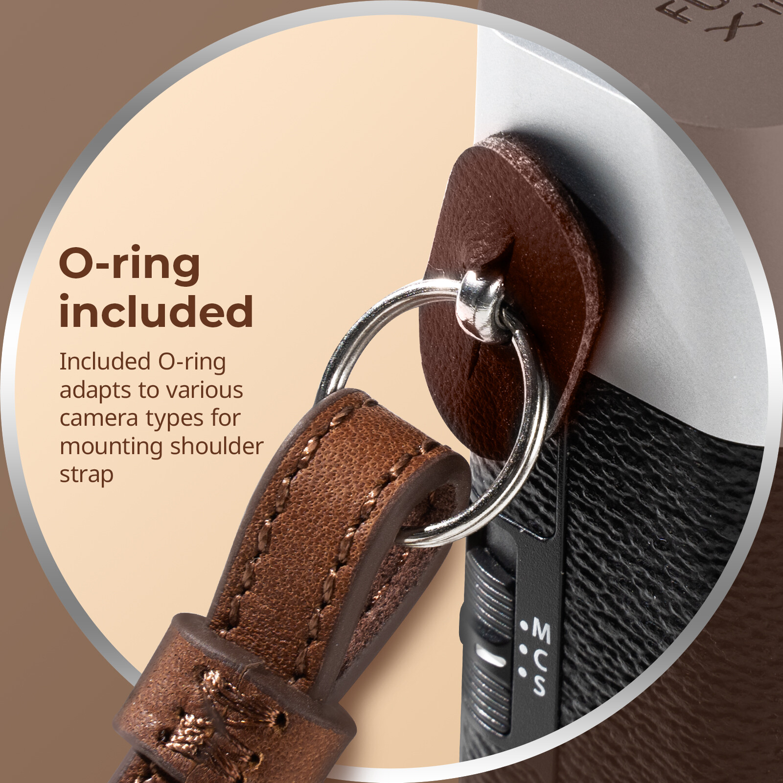 SmallRig Universal Leather Camera Shoulder Strap (Brown) for DSLR 5209