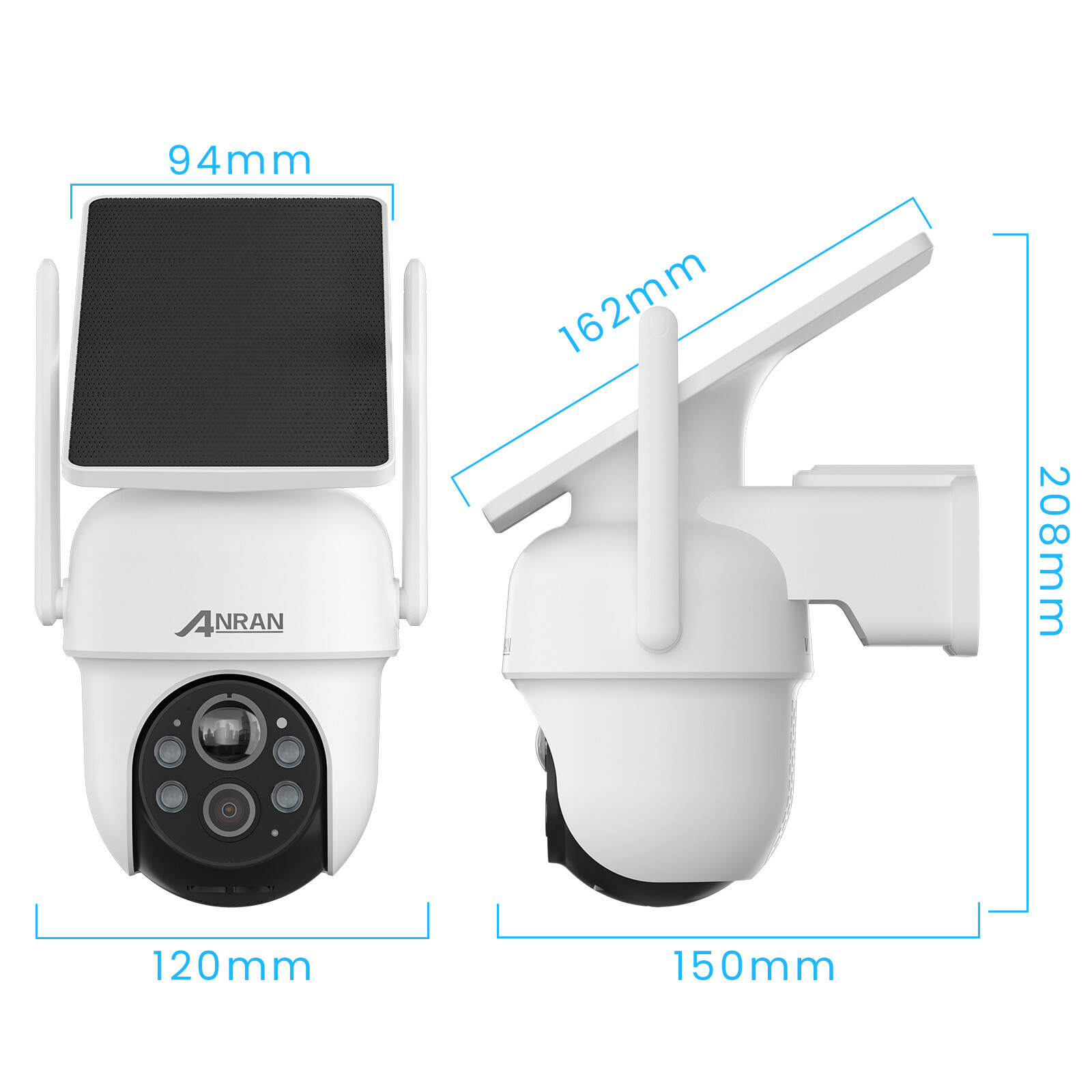 Solar Battery Powered Wireless Security Camera System Home Outdoor Wifi IP Audio
