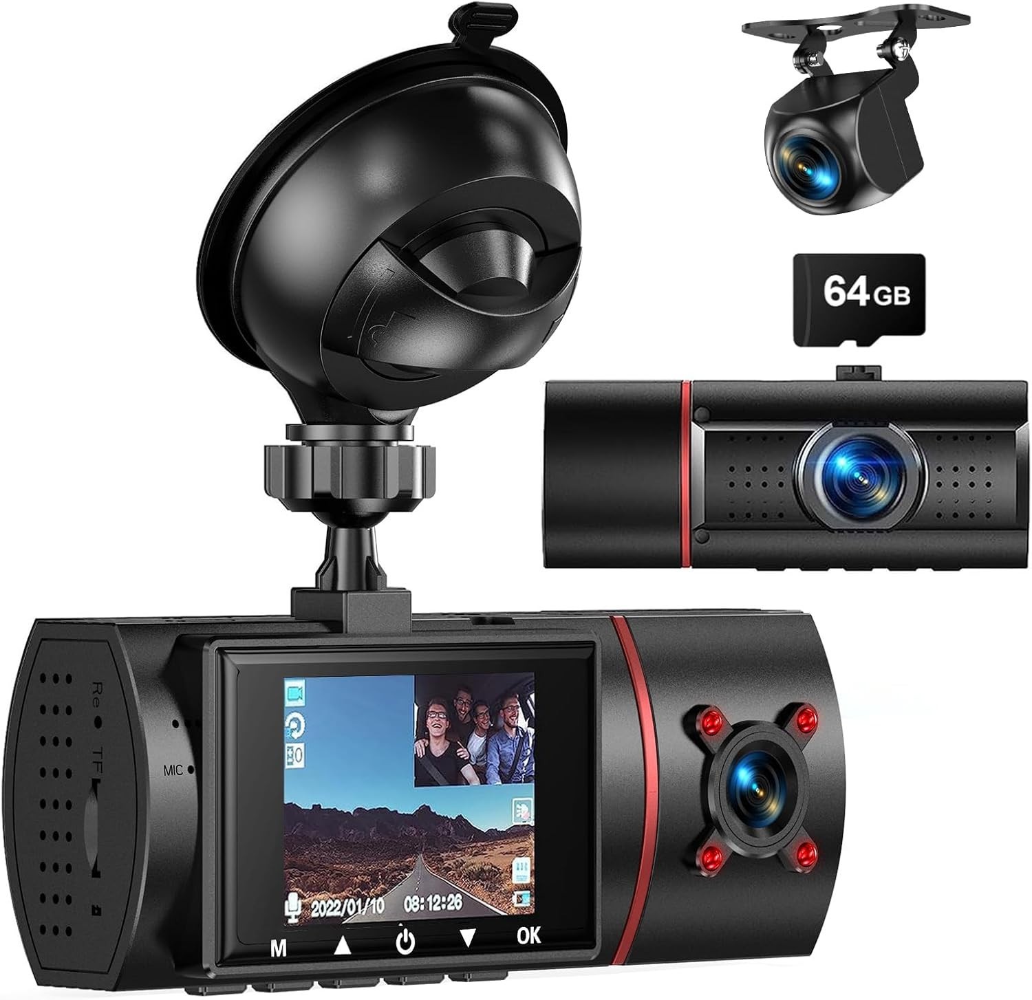 3 Channel Dash Camera Night Vision G-Sensor