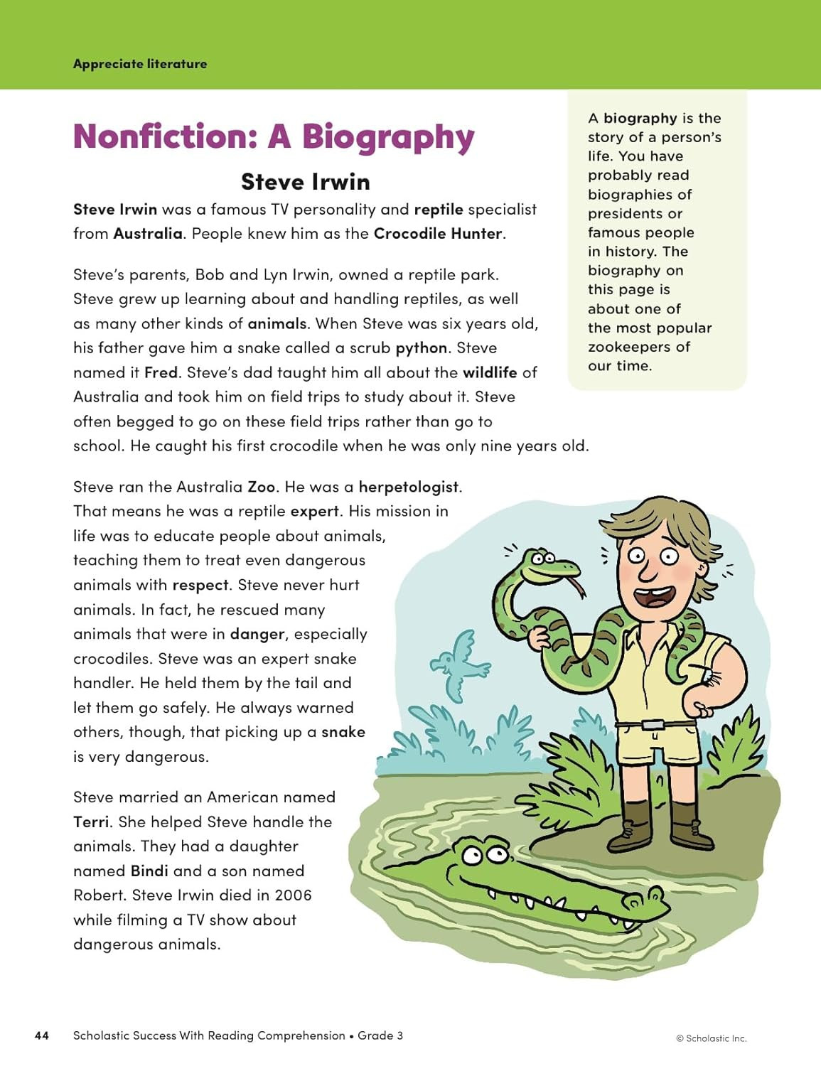 Scholastic Success with Reading Comprehension Grade 3 Workbook