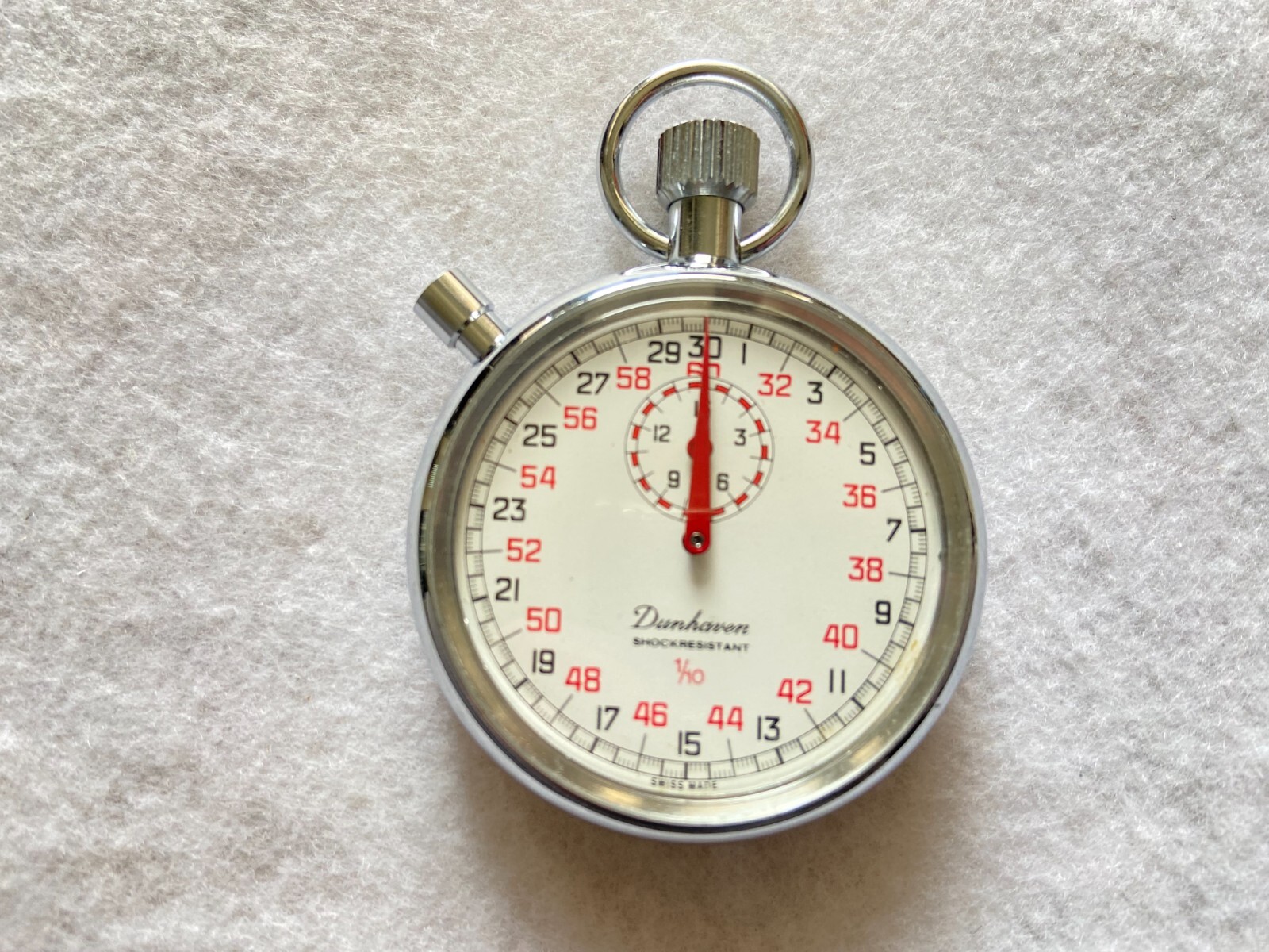 Swiss Made Dunhaven 1/10 Mechanical Wind Up Stop Watch
