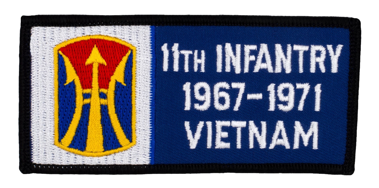 11th Infantry 1967-71 Vietnam Patch (252) 4" x 2" Embroidered Patch 13808