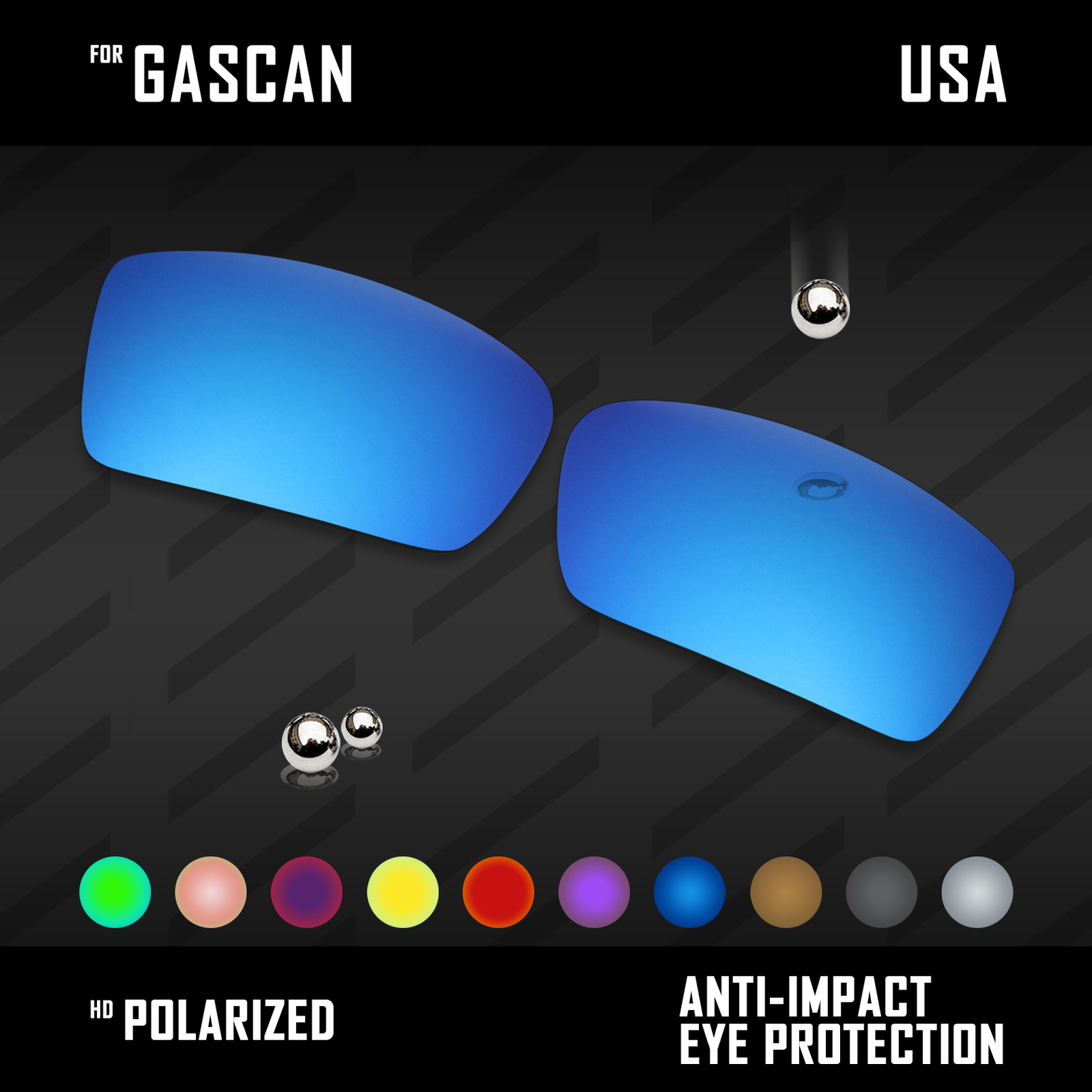 Anti Scratch Polarized Lot Replacement Lenses for-Oakley Gascan OO9014 Frame-Opt