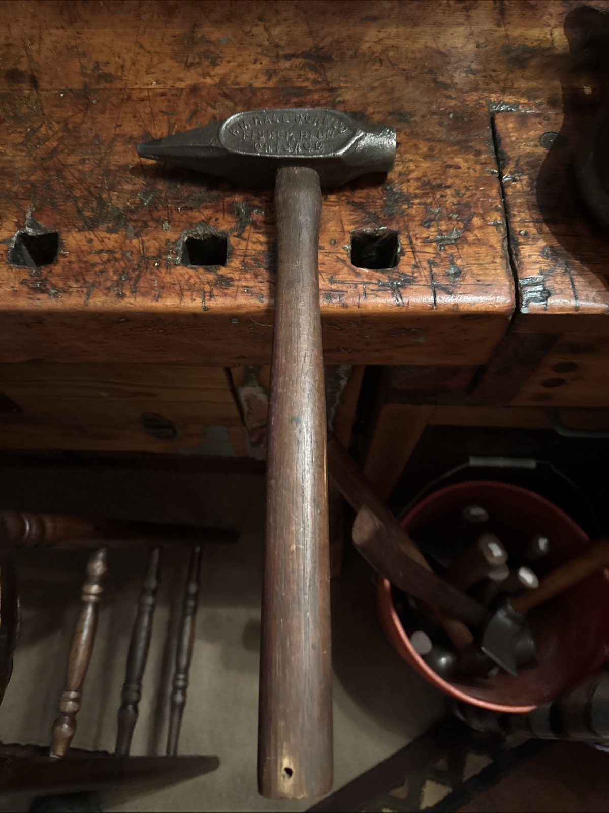 Antique Coal Pick Hammer With Advertising  Chicago ……Rare