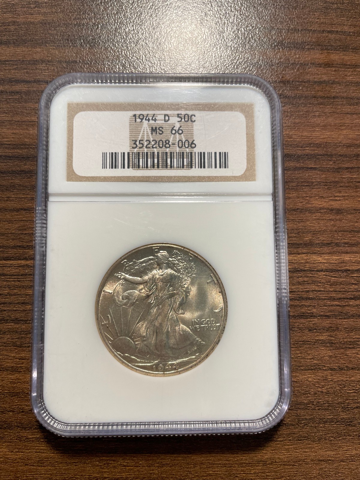 1944-D Walking Liberty Silver Half Dollar 50C NGC MS 66 Walker