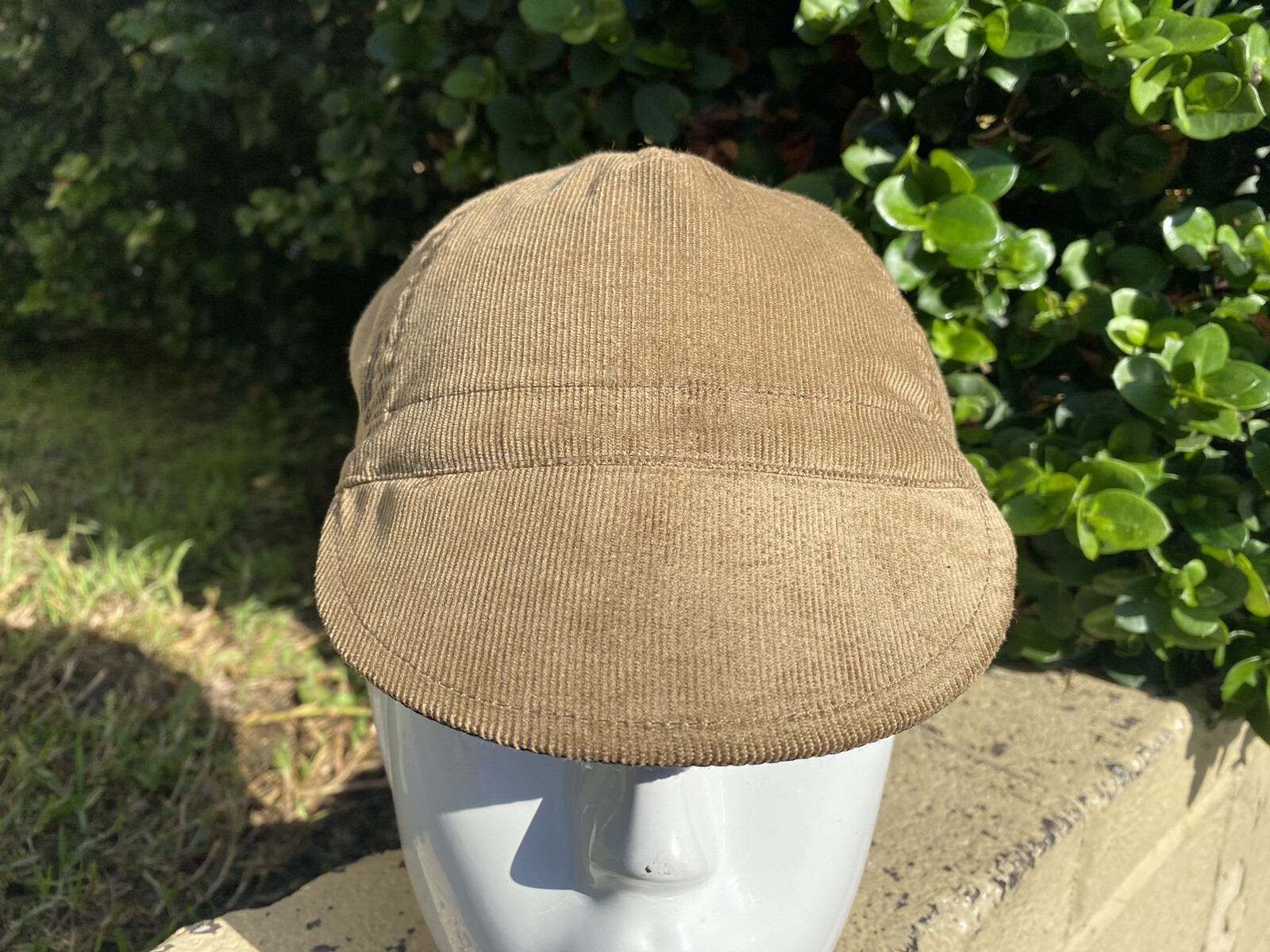 CYCLING CAP 4 PANEL CORDUROY CAMEL COLOR ANY SIZE HANDMADE
