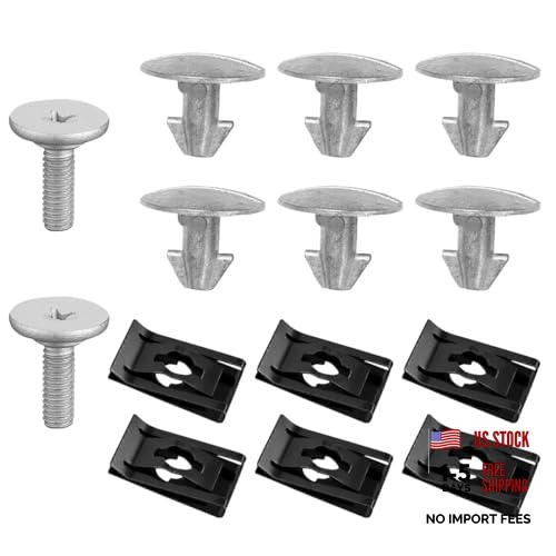 Car Engine Splash Shield Hardware Kit, Engine Lower Cover Pin Screw Bolt, 14PCS