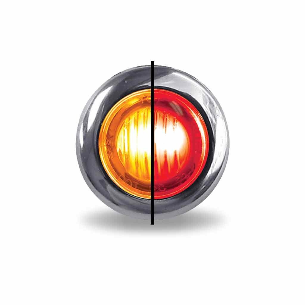 TRUX TLED-BX3AR 3/4" AMBER MARKER TO RED AUXILIARY ROUND LED LIGHT - 2 DIODES