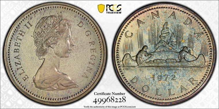 1972 S$1 PCGS SP66 Canada Voyageur Ag