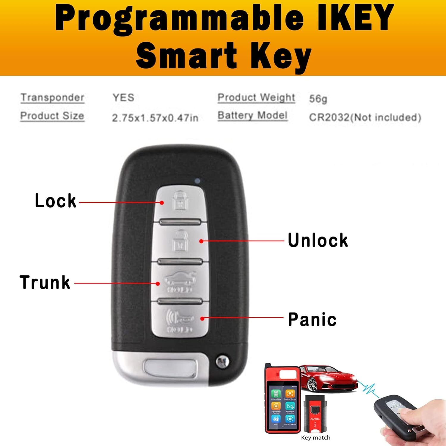 Autel iKey Car Smart Key Premium Programming 4B IKEYHY4TP Tool For Hyundai Kia