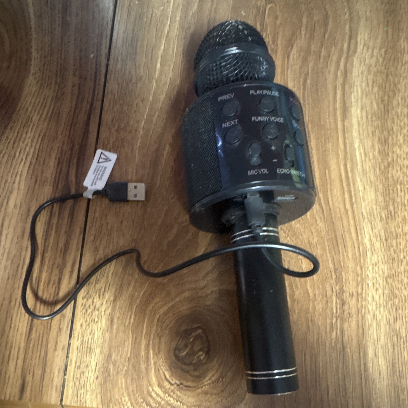 Poppy PY-KRK Wireless Karaoke Mic Handheld/Stand-Held Black USB Echo Volume