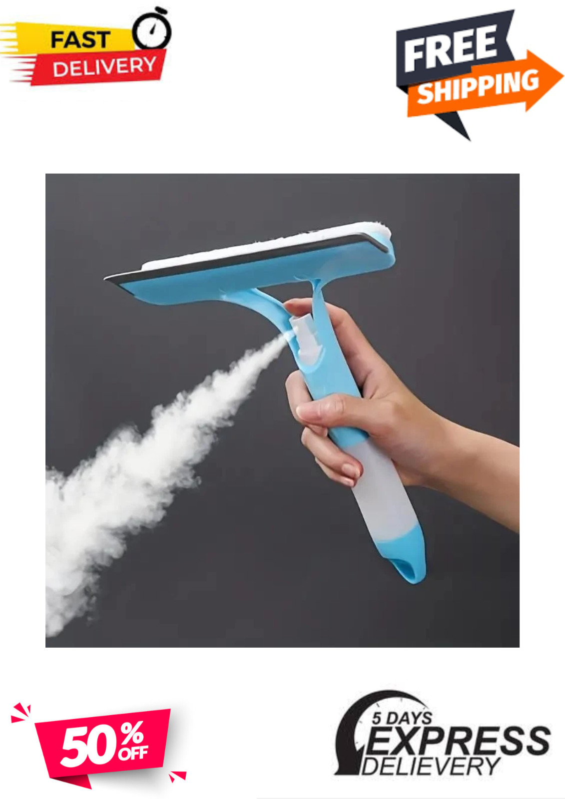 3-in-1 Multi-function Glass Cleaning Tool Window Scraper Squeegee Spray Bottle