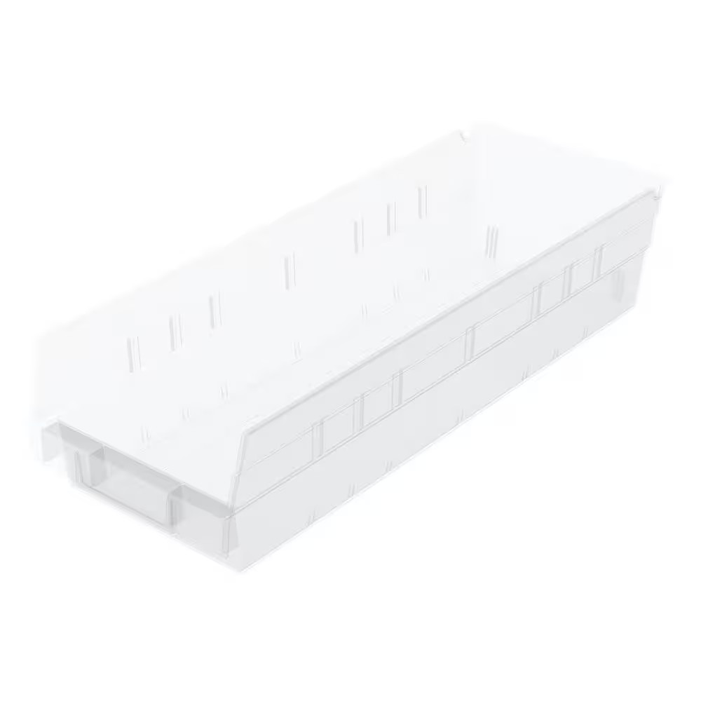 30138 Plastic Storage Shelf Bins, 18 In. D X 6 1/2 In. W X 5 In. H, Clear, 12-Pa