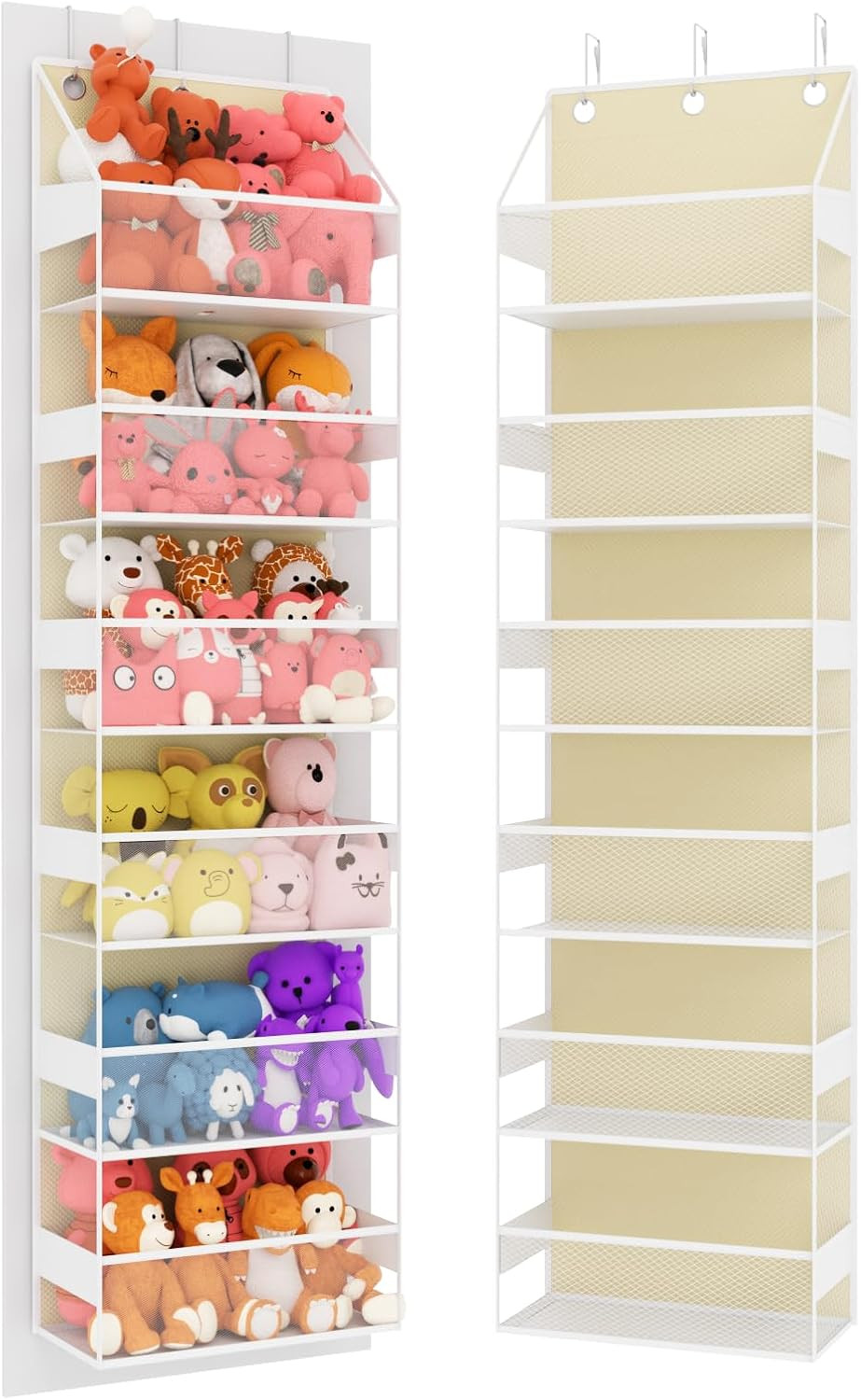 Over Door Hanging Organizer with 6 Shelves, Stuffed Animal Storage - behind Door