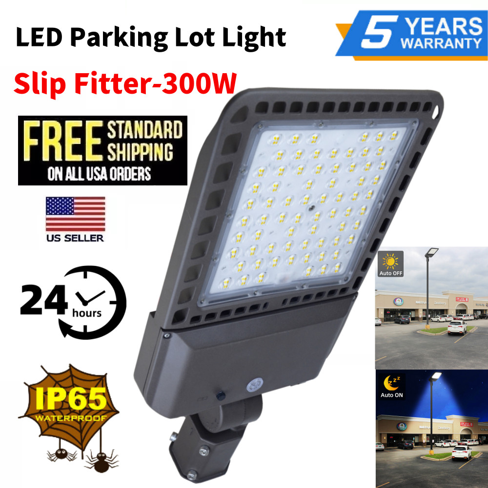 300W LED Shoebox Street Light Outdoor Parking Lot Area Lights Pole Lamp, US Ship