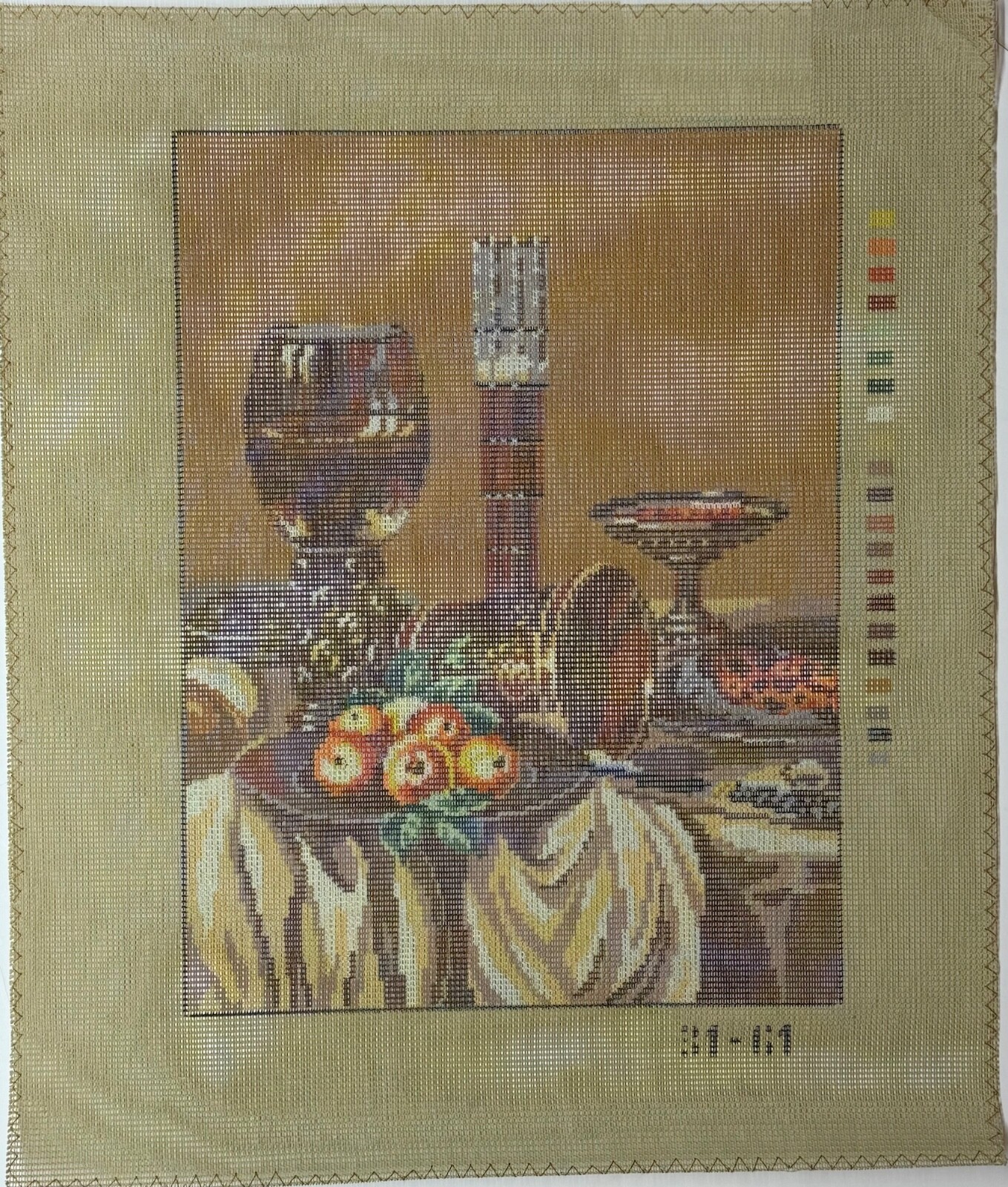 STILL LIFE SCENE Needlepoint Canvas 11 7/8" x 15 3/4"