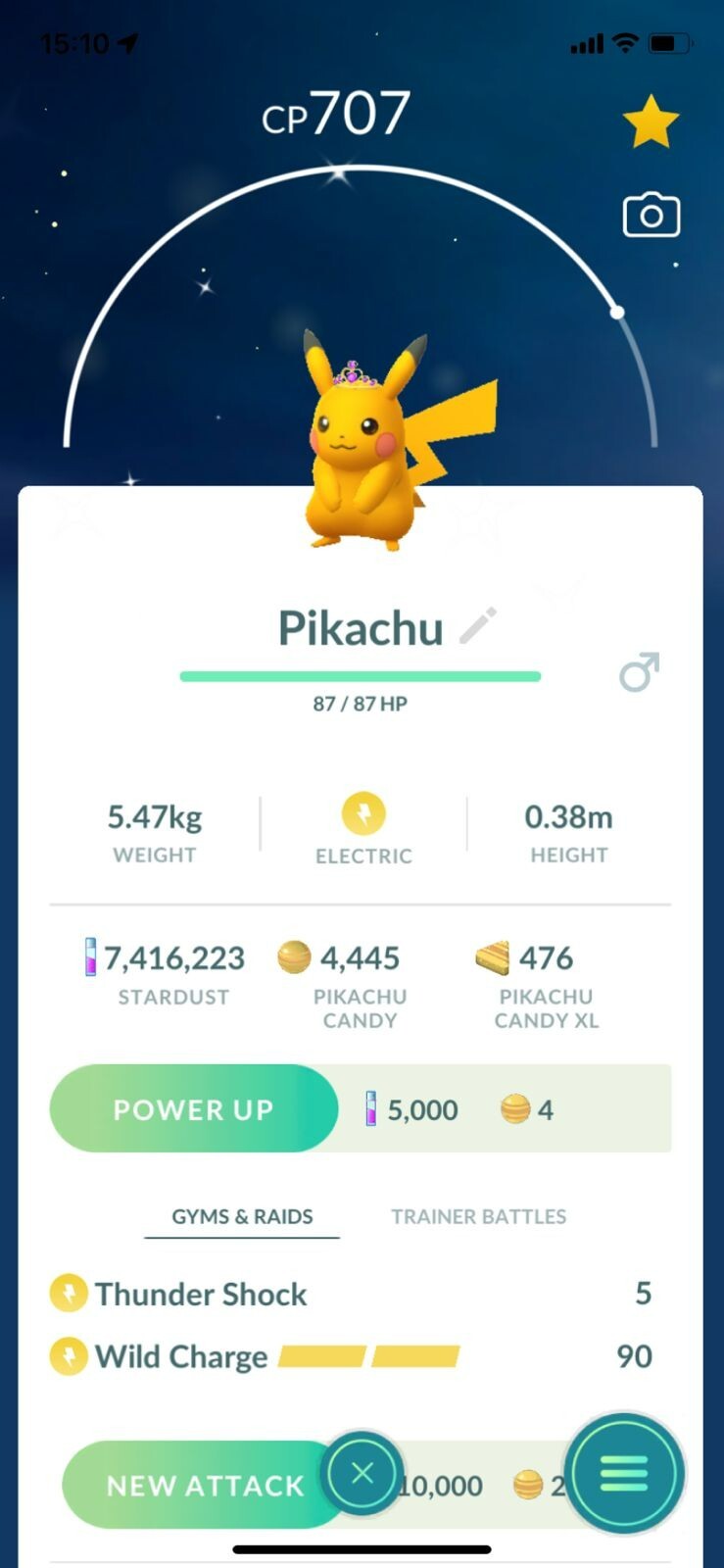 SHINY ✨ PIKACHU W/ PURPLE AMETHYST CROWN!!! ✨ - PKMN GO!!! - NON REGISTERED!!!