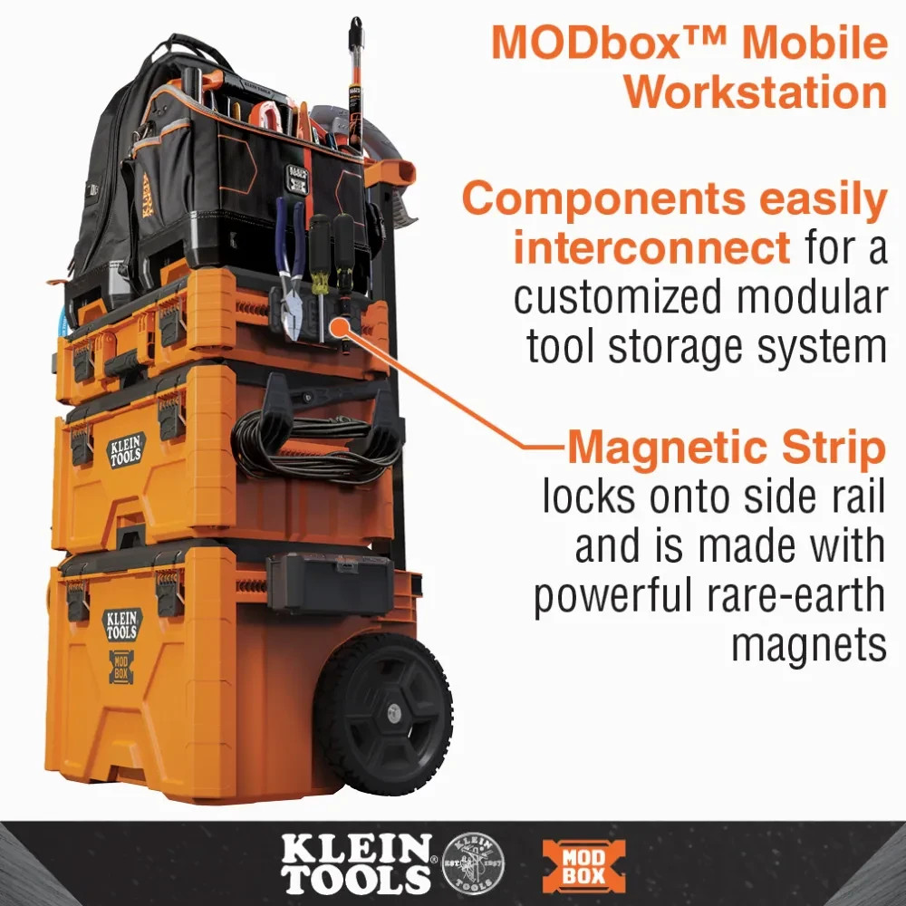 Klein Tools MODbox Magnetic Strip Rail Attachment Tool Storage Organizer