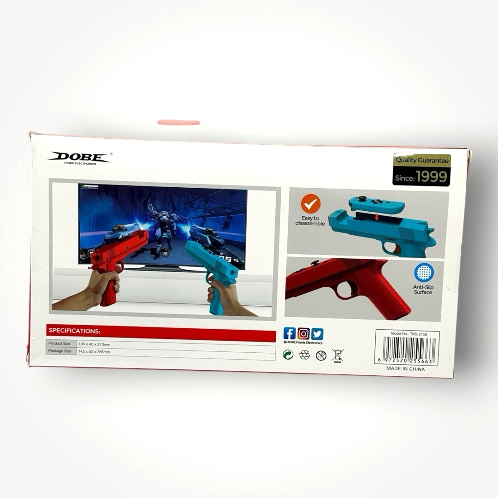 DOBE Switch Game Gun Controller Adapter 2 Pack Red & Blue