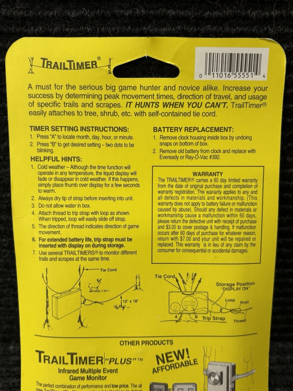 Vintage Trail Timer Game Monitor TT-100 OG Trail Cam Deer Hunting NOS Unopened
