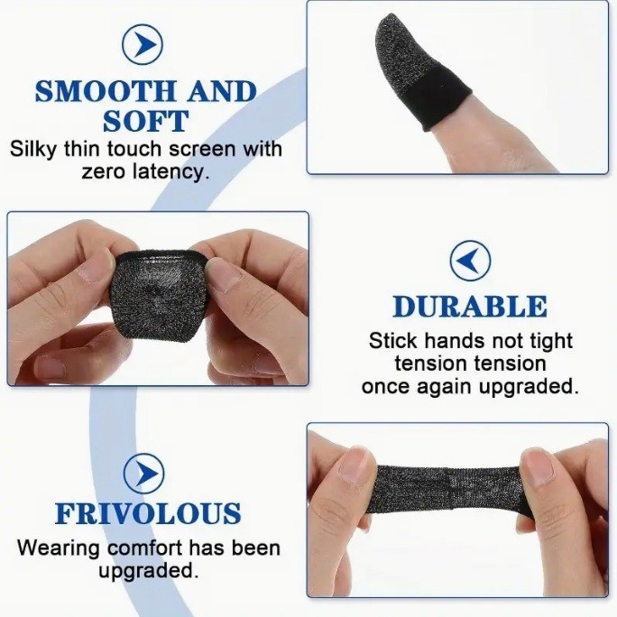 10 Pcs Screen PUBG Gaming Finger Sleeve Game Controller Mobile Sweatproof Gloves