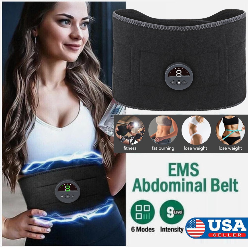 19 Gears Electric Stimulator Toner EMS Abdominal Muscle Toning Trainer ABS Belt