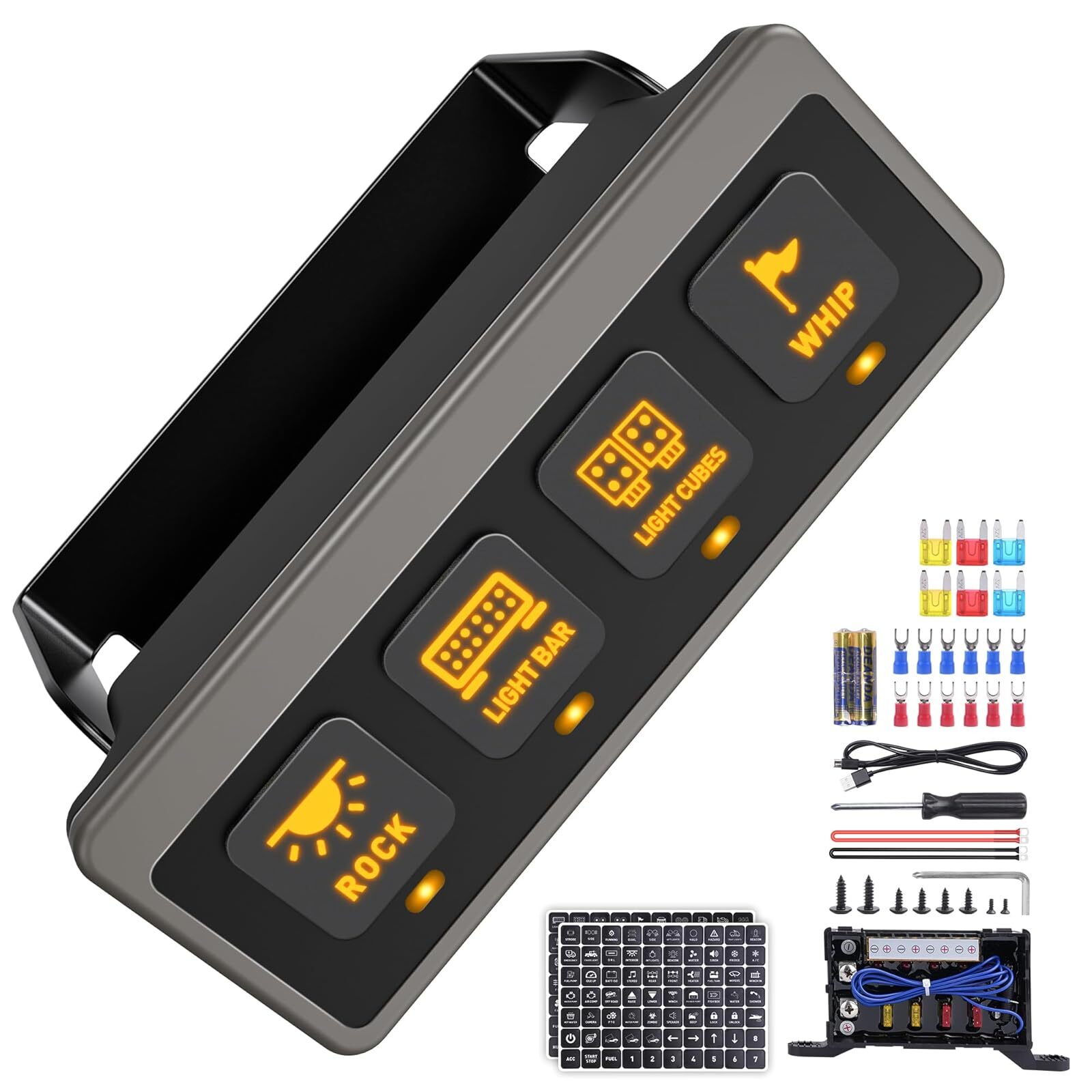 Wireless Switch Panel, 4/6/8/12 Gang LED Light Circuit App/Remote Switch Control