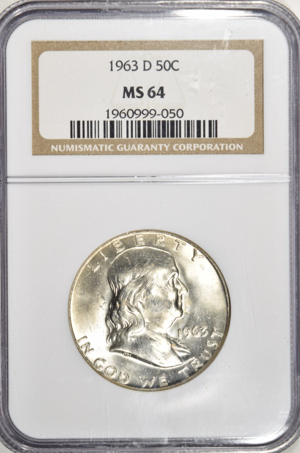 1963 D FRANKLIN HALF DOLLAR ~ NGC MS64 ~ BRIGHT WHITE!
