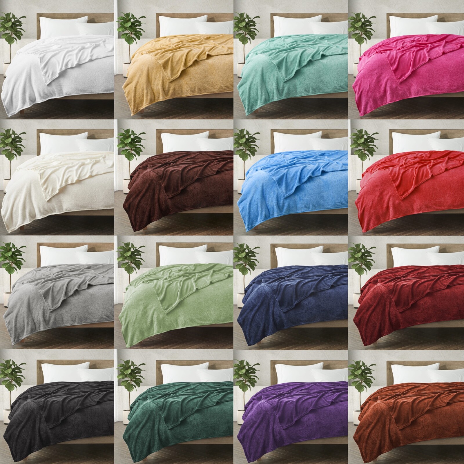 Soft, Small Throw Blankets - 50" x 60" - 16 VIBRANT COLORS -Perfect for Any Time