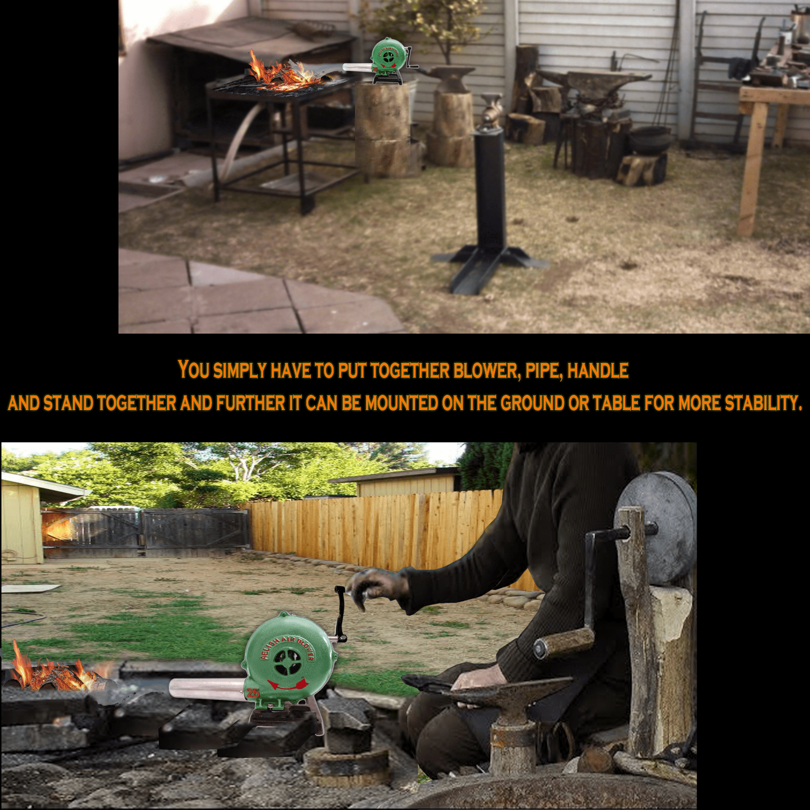 Hand Crank Blacksmith Forge Blower Manual Fan