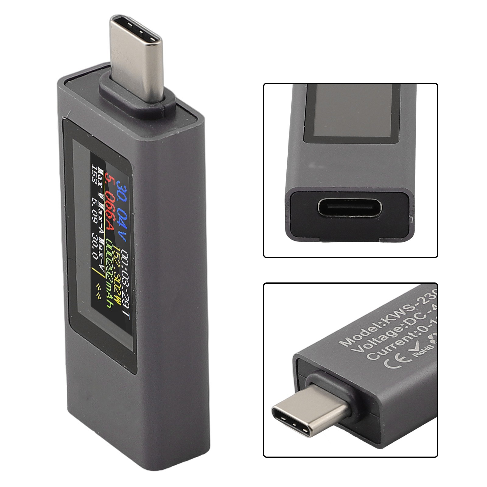 Tester Meter for Phone Charging Current Voltage Meter 2302C 240W