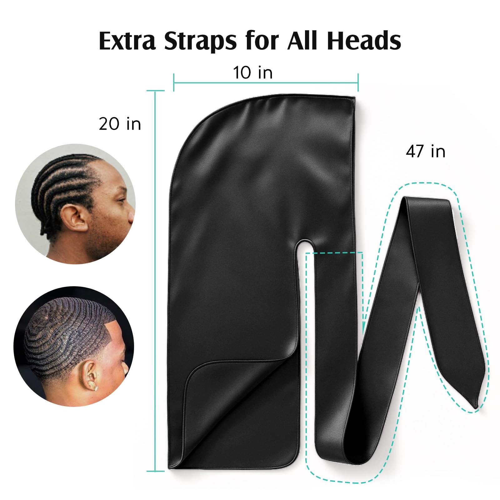 YFONG 100% 22 Momme Mulberry Silk Durags for Men Women, Extra Long Strap Silk...