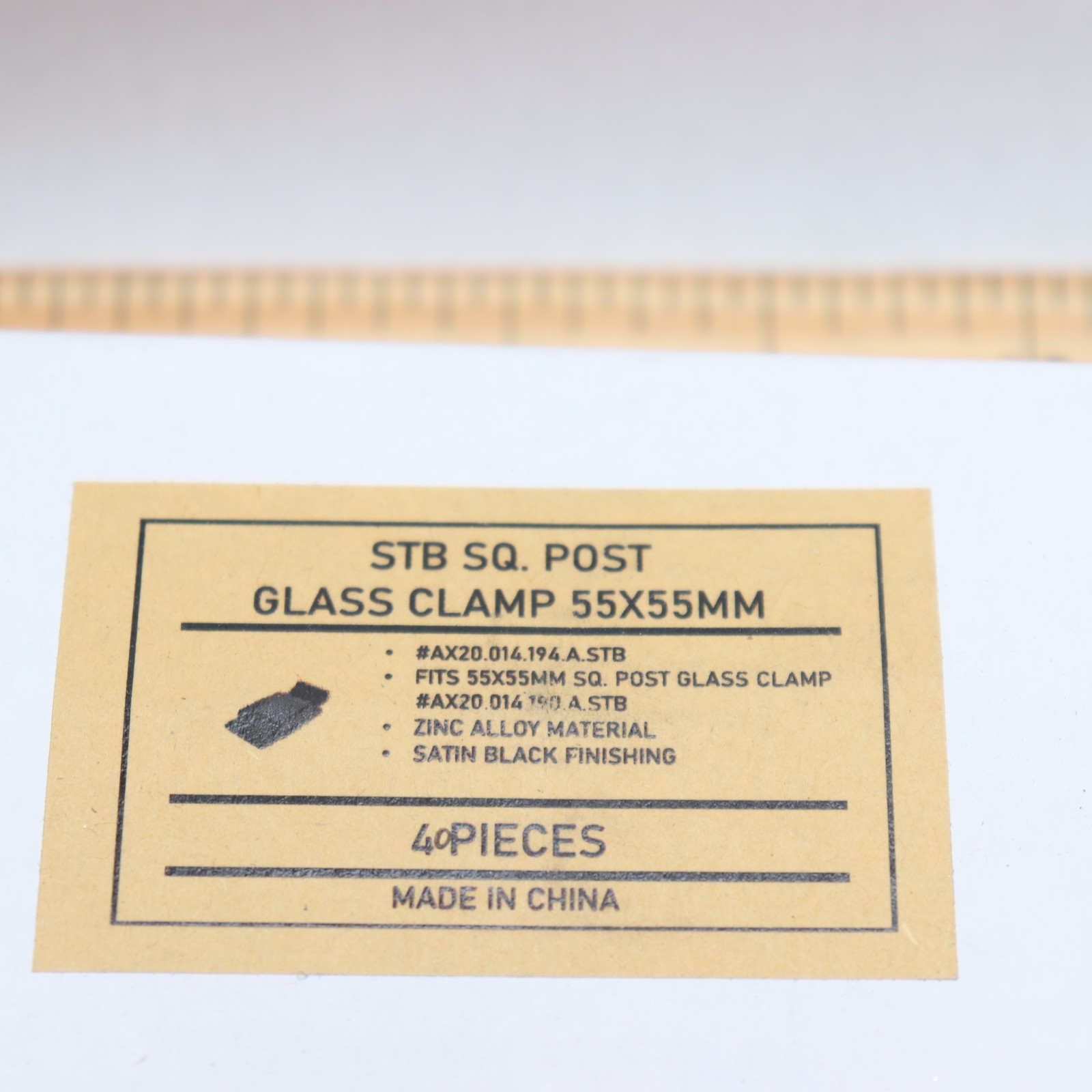 (40-Pk) Glass Clamp SQ Post 55X55MM