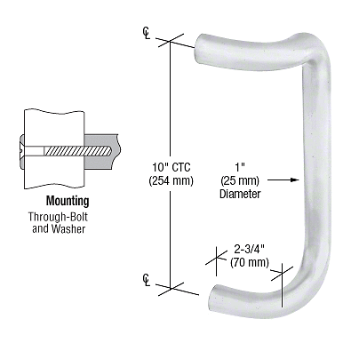 CRL CD10SA Satin Anodized 10" Single Offset Door Pull