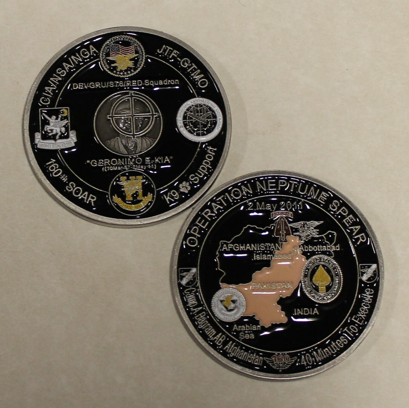 Operation NEPTUNE SPEAR 160th SOAR SEAL Team 6 Navy Commemorative Challenge Coin