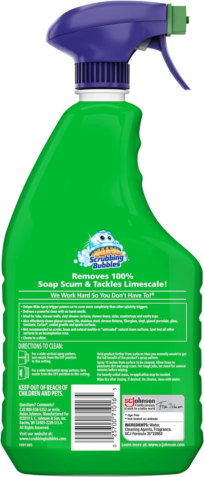 Scrubbing Bubbles Mega Bathroom and Shower Cleaner Spray, Foaming Action Removes