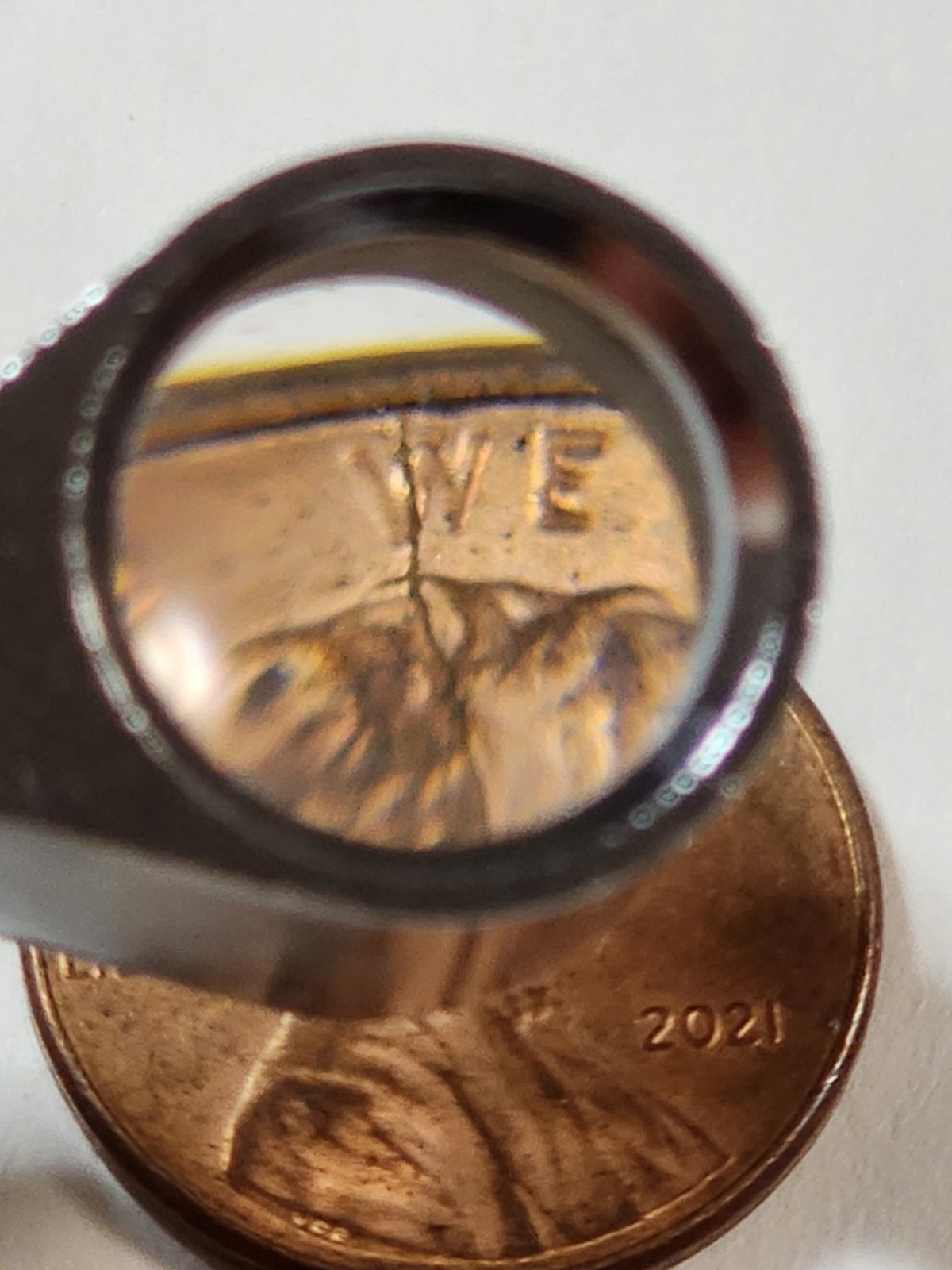 2021-P Lincoln Cent Spike Head Die Crack Penny A1