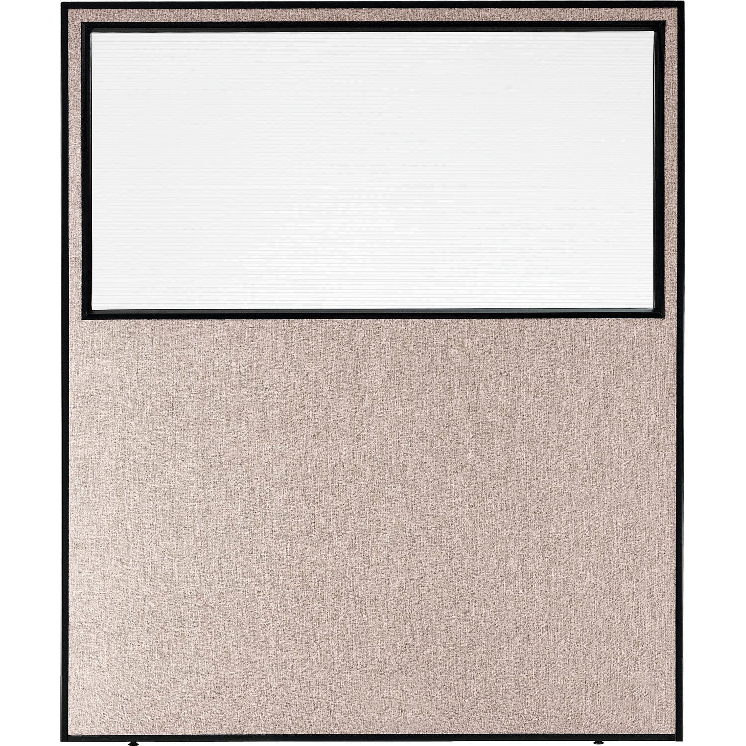 Office Partition Panel With Partial Window 60-1/4"W x 96"H Tan