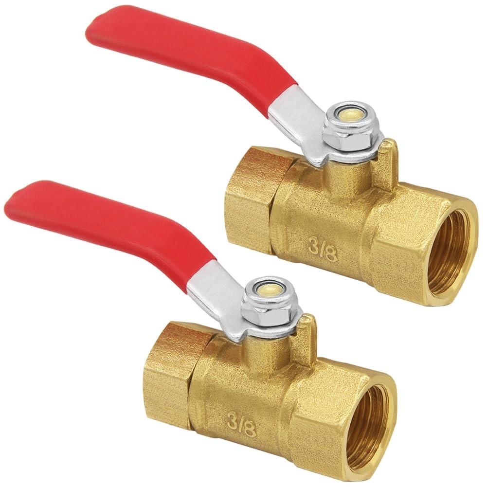 Uenede Brass 3/8 Inch Female Mini Ball 3/8" x Female,