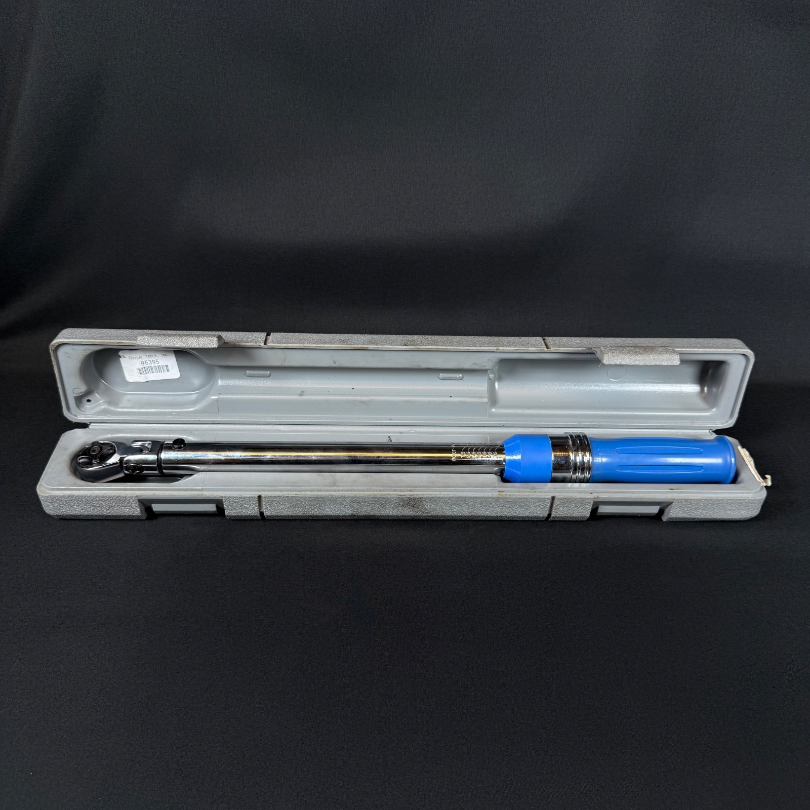 Vintage Central Tools 96395 80 pounds Torque Wrench Blue with case