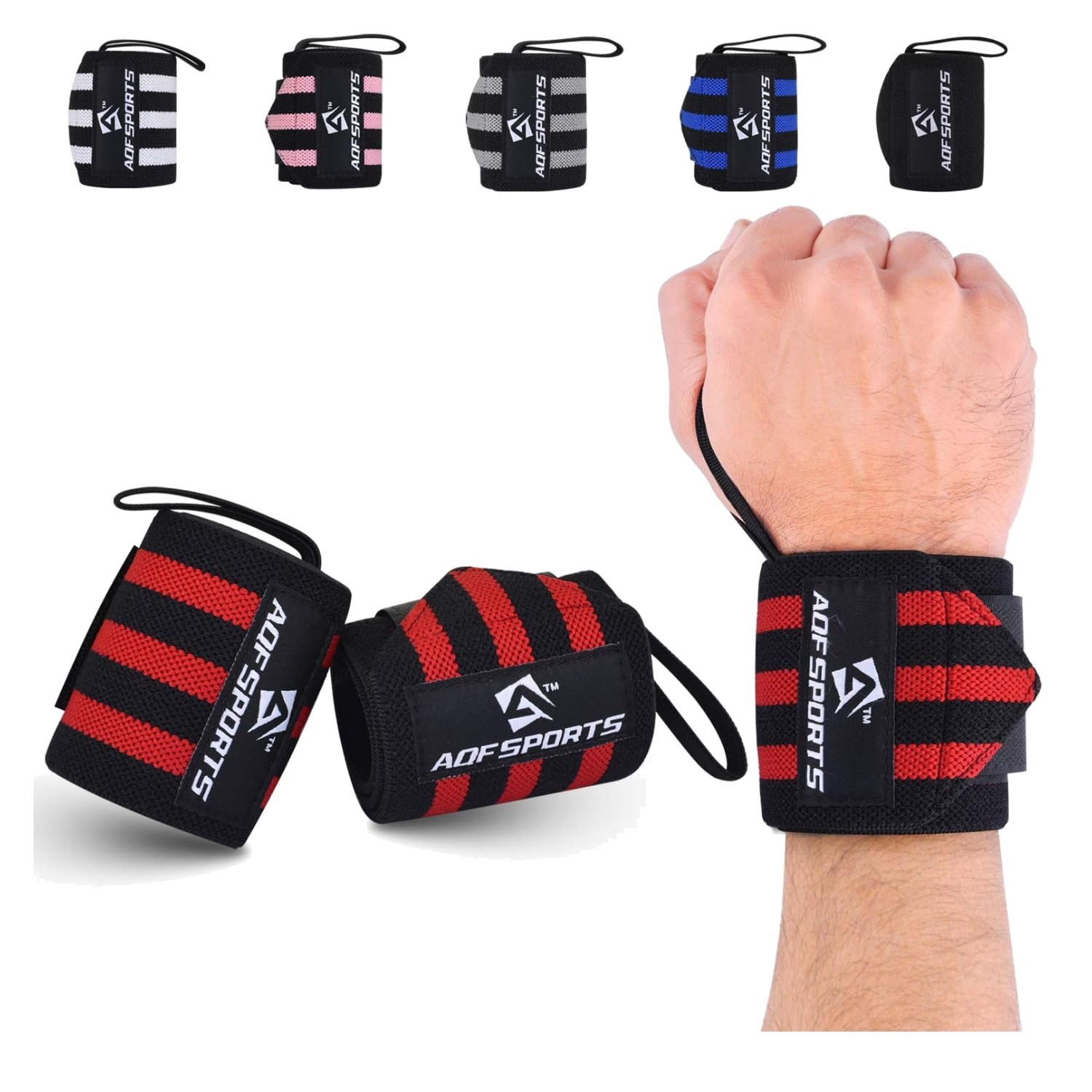 Custom Fit 18-Inch Wrist Wraps for Powerlifting & Bodybuilding - Red & Black