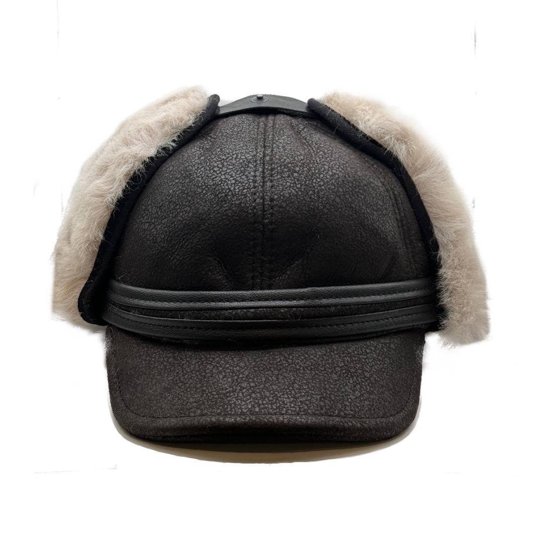 Men's FUR WINTER HAT Sheepskin Shearling LEATHER TRAPPER USHANKA Hat M-XXXL