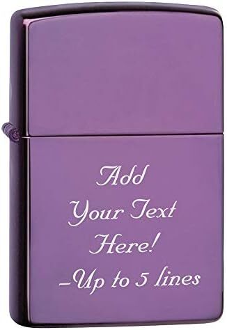 Zippo Lighter- Personalized Engrave Unique Colored Purple #24747